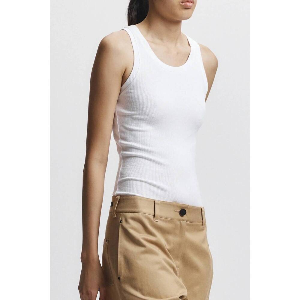 NEW SAINT ART soren jersey tank top in white